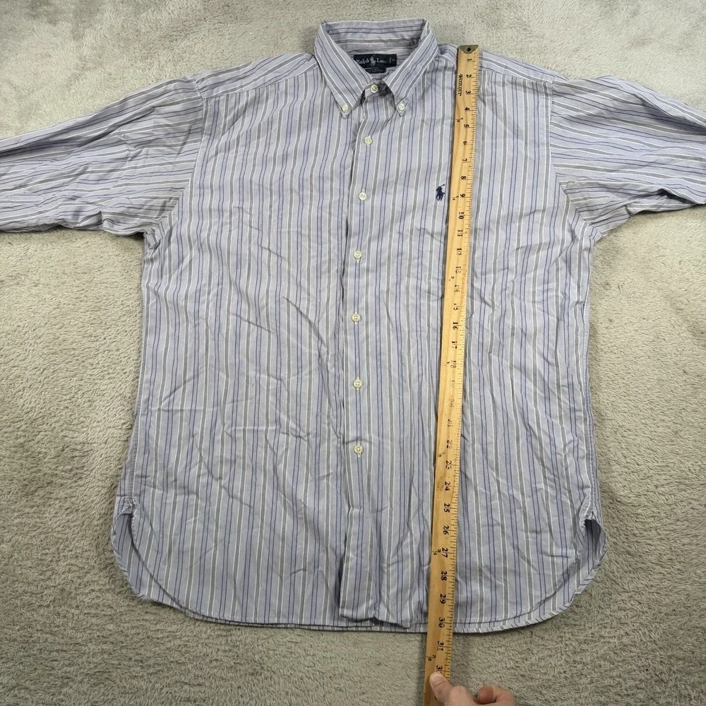 Polo Ralph Lauren Shirt Mens XL Blue Striped McMeel Long Sleeve Button Down Pony